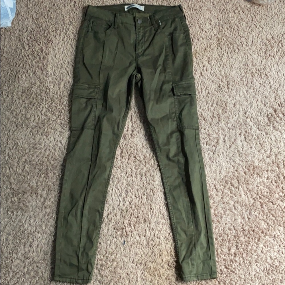 super skinny high rise green sort of army jeans